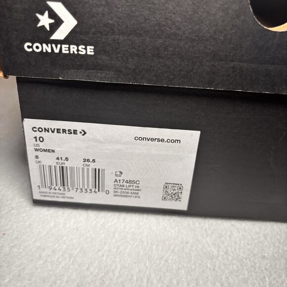 Converse Chuck Taylor All Star Lift Hi Red Lace Satin Women’s 10 A17485C - Picture 6 of 7